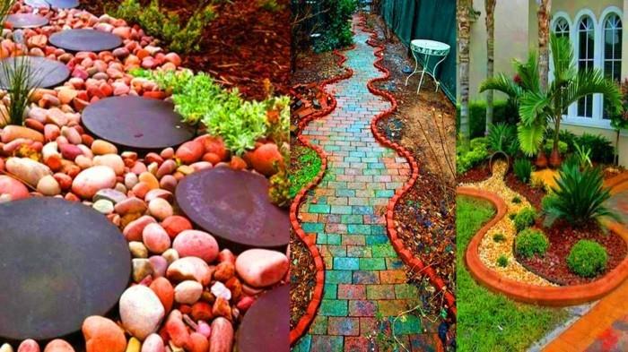 luo puutarhapolkuja kierrätysideoita maalaa kiviä puutarhan suunnitteluideoita