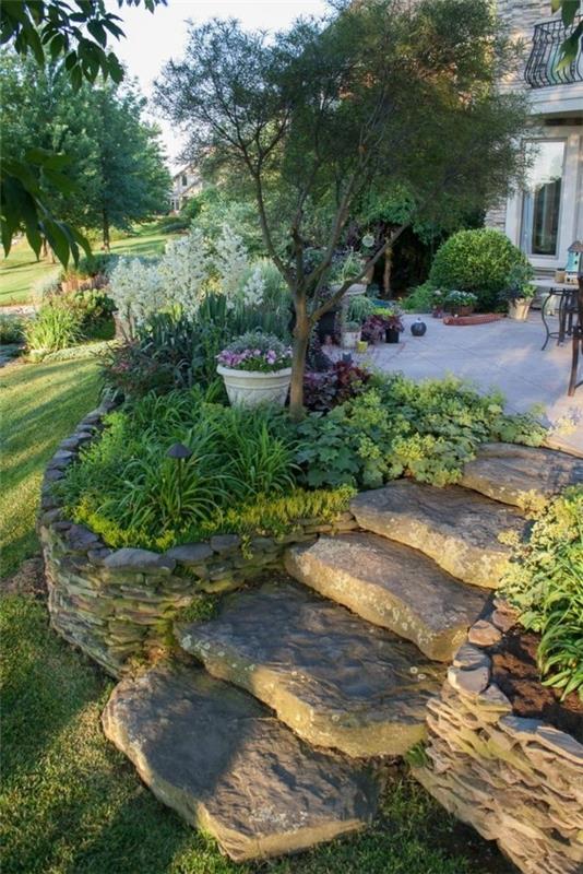 kivistä tehty puutarhapolku