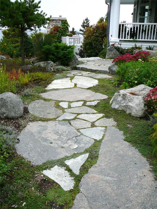 puutarhapolut suunnittelu kivilaatat puutarhan suunnitteluideat kivet
