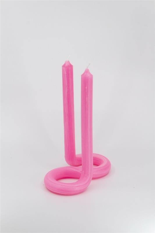 kierretyt kynttilät upea DIY kierretty kynttilä vaaleanpunainen s -muotoinen
