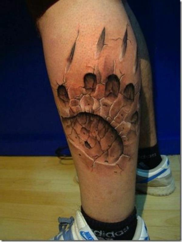 tatuoinnit 3d tatuointi motiivit karhu tassun jalka