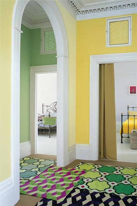 keltainen väri suunnittelu käytävällä matto lattiamatot