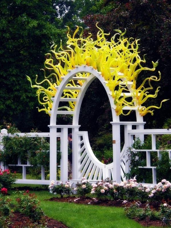 keltainen aalto puutarhan suunnitteluideat portti nurmikko