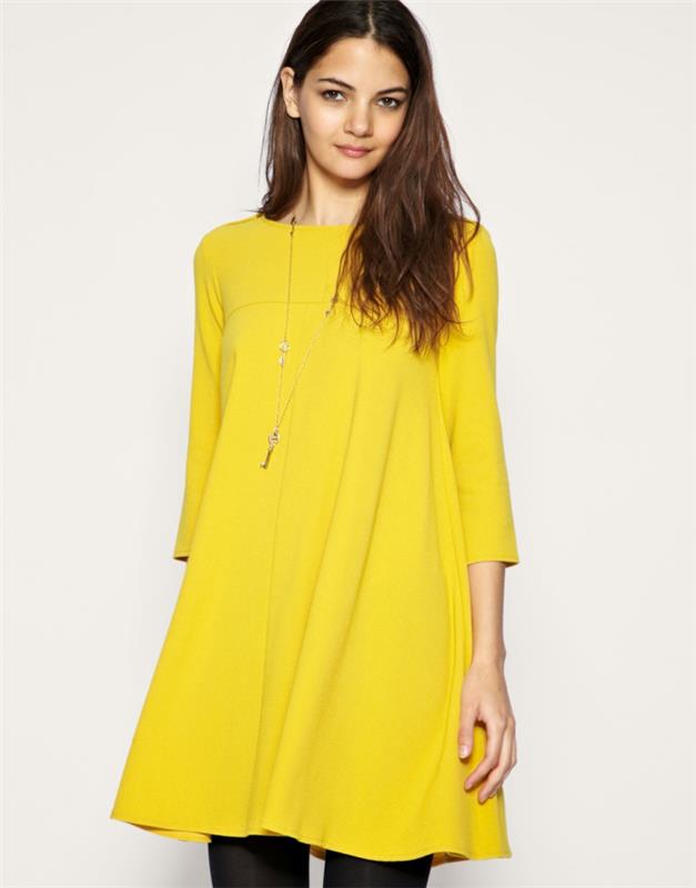 keltainen mekko jokapäiväinen malli naisten muoti trendit lifestyle
