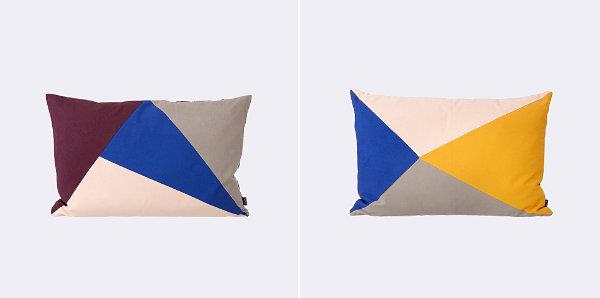 geometrinen kuvio värilliset kolmio tyynyliinat