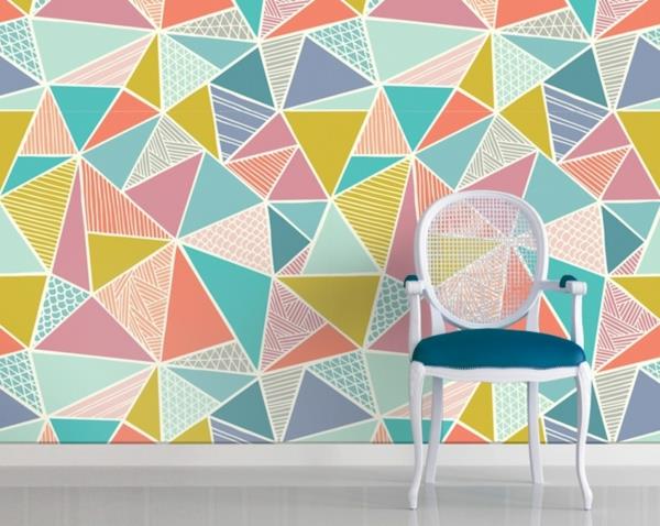 geometrinen kuvio seinämaalaus tapetti suunnittelija tapetti