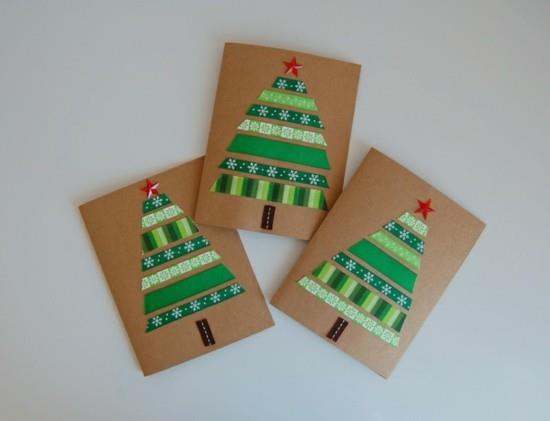 lahja nauhat vihreitä kuusia tinker joulukortteja