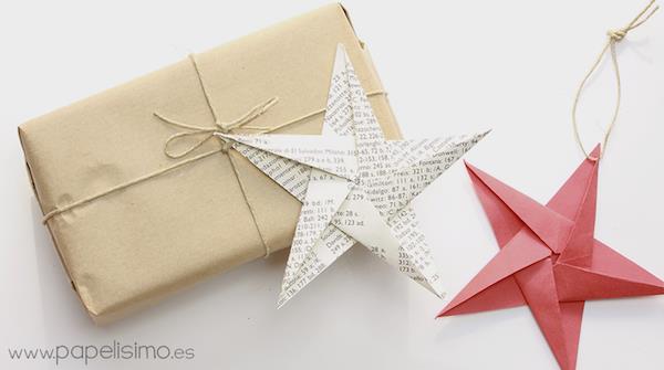 tinker lahja tagit itse joulutähti origami joulu