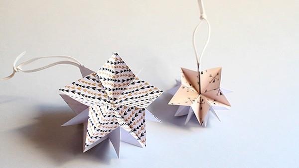 käärepaperi origami jouluideoita paperitähdet