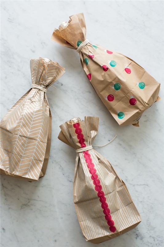 käärepaperi joulu diy ideoita leipäpussi