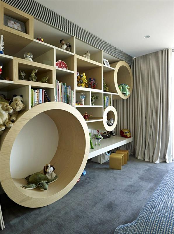 design lastenhuone epätavalliset hyllyt säilytystilaa lastenhuone matot