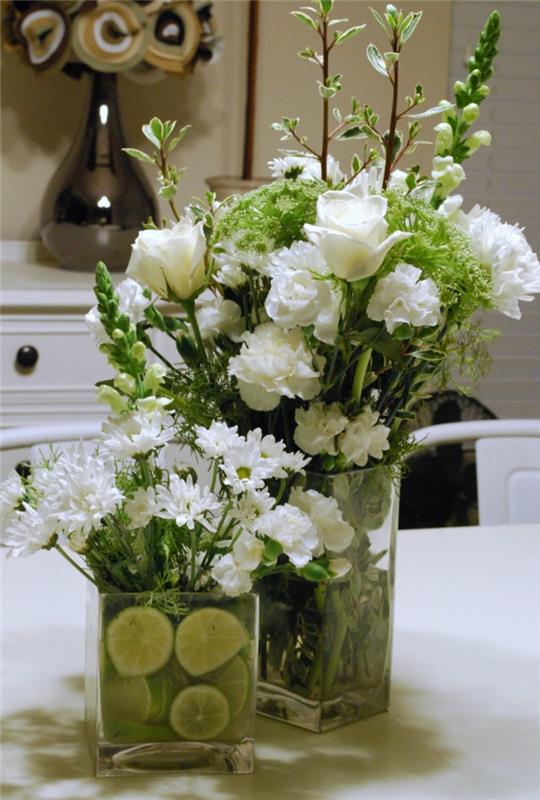 terveet elävät valkoiset kukat koristeluideat kukat
