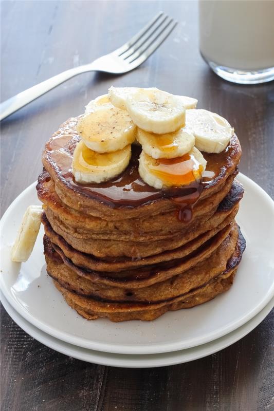 terveellinen syöminen pannukakku ideoita banaani hunaja terveellinen ruoka pannukakut banaani hunaja