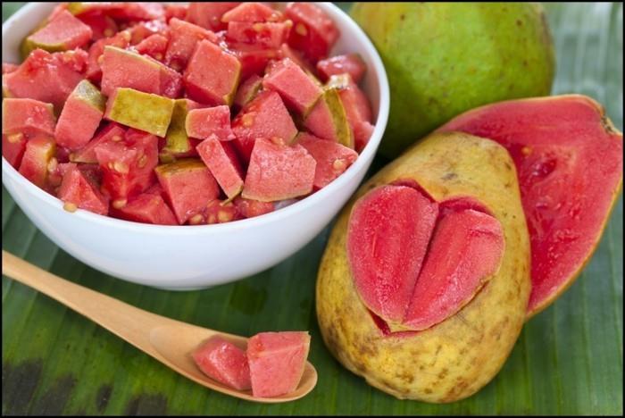 terveet hedelmät elävät terveessä guavassa, tärkeintä on terveet palat