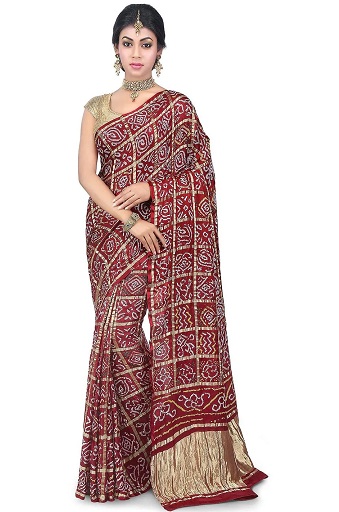 Satin silke Gharchola Saree