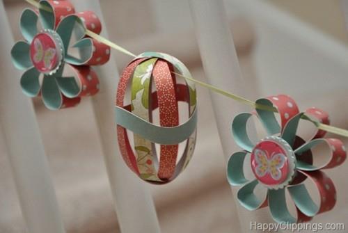 garland pääsiäinen koristelu paperi munat kukat