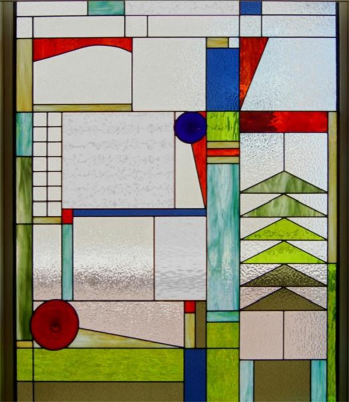 lasimaalaus vitragen -ikkuna modernit mallit vihreä