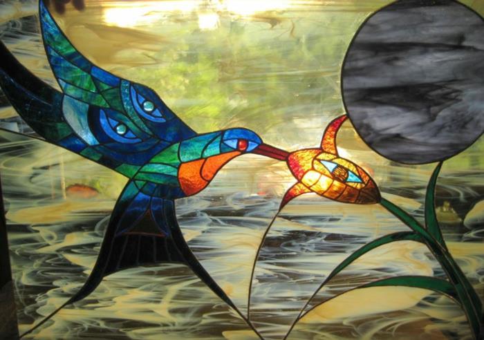 maalaus lasi vitrage ikkunat modernit mallit kolibri