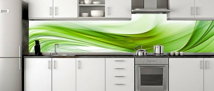 lasi takaseinä keittiö vihreä abstrakti muoto