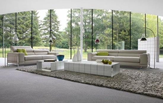 lasiseinäikkuna näkymä luonto design moderni olohuone
