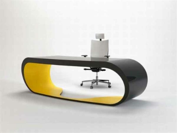 halvat toimistokalusteet kirjoituspöytä soikea harmaa keltainen