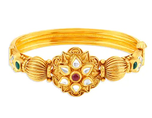 Guld og Kundan Kada Style armring