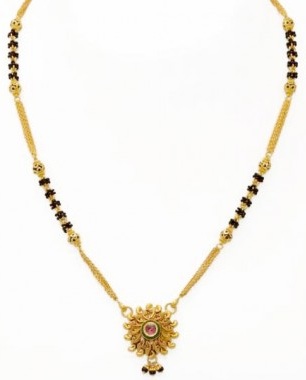 Kundan Style vedhæng tyk kæde Mangalsutra