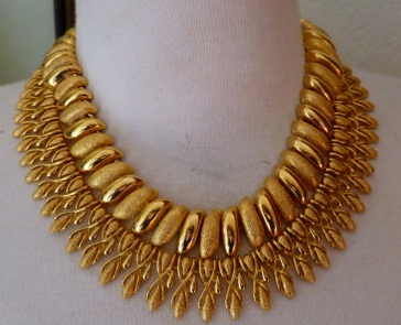 Traditionel guld choker halskæde