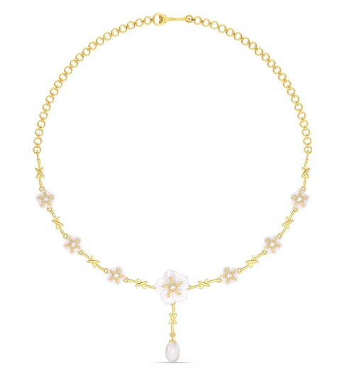 Perle guld halskæde designs i 10 gram