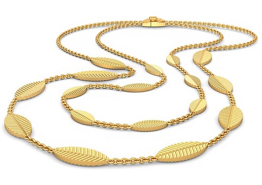 Guldblad design halskæde