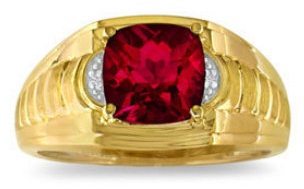 Arany gyűrű rubinnal férfiaknak