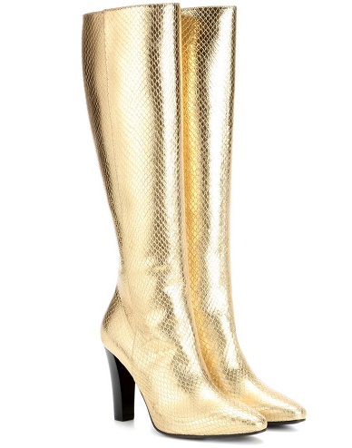 Metalliske guldstøvler til kvinder