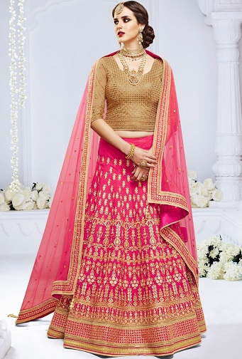 Vörös és arany Lehenga