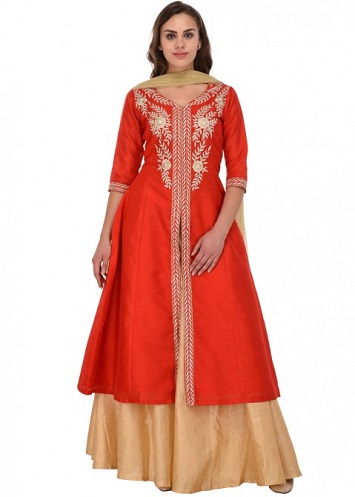 Golden Lehenga Red Cholival