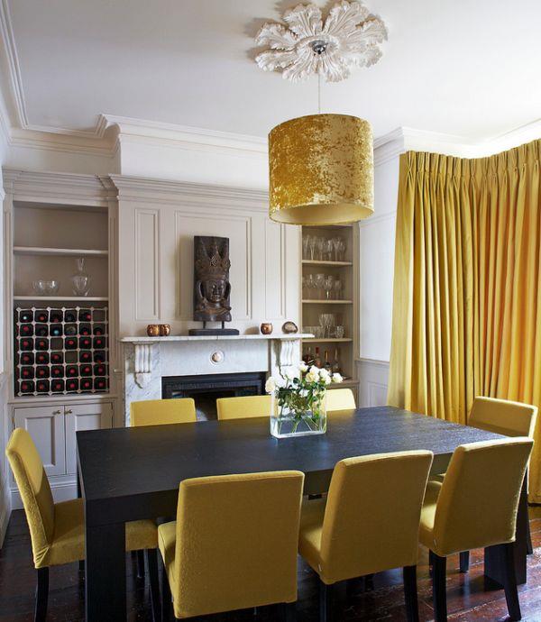 kultaiset aksentit minimalistinen ruokapöytä tyylikäs antiikkinen lampunvarjostin