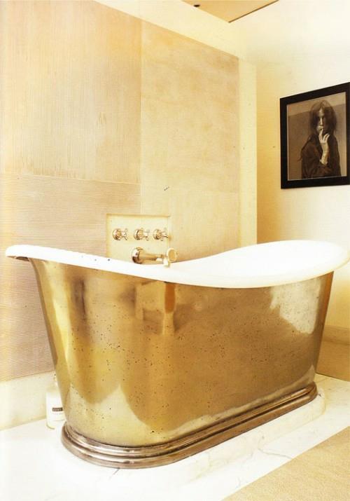 kultainen kylpyamme lakattu kaakeloitu peilisuunnitteluidea