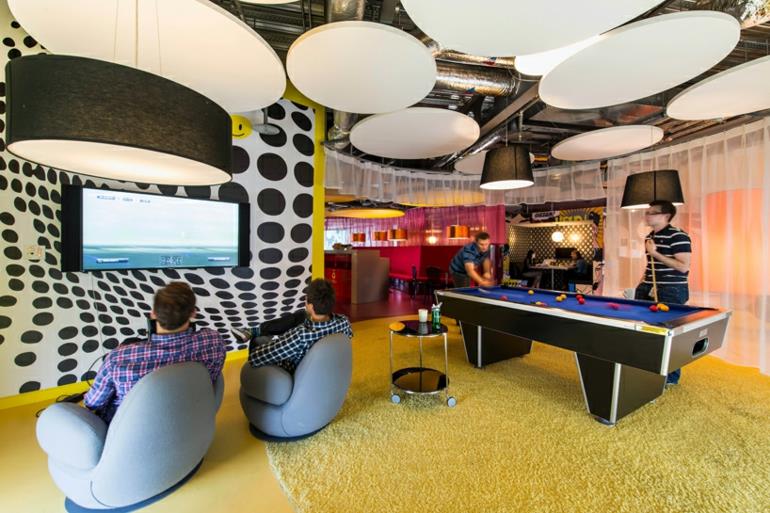 google campus dublin toimistokalusteet vähentävät stressiä työssä