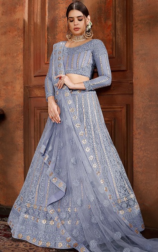Blå Gota Patti Lehenga Choli