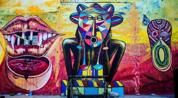 graffiti art akkra ghana värikäs naamio