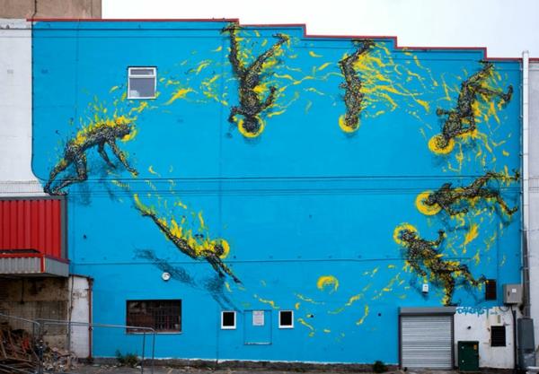 graffiti taide bristol englanti polttavat ihmiset