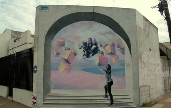 taidegraffiti buenos aires kolmiulotteinen