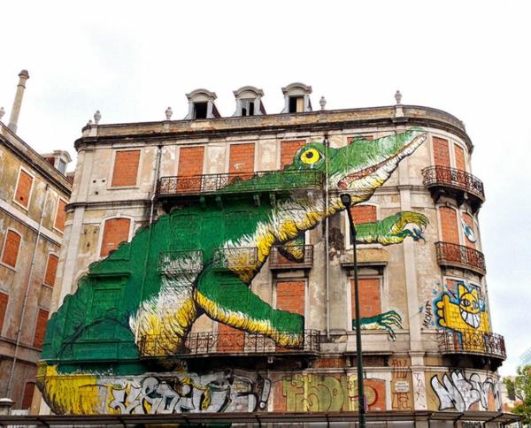 graffiti kuvia lissabon portugali krokotiili