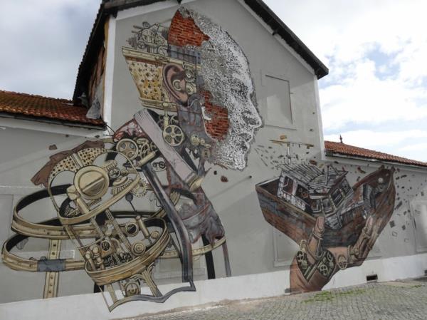 art graffiti lissabonin portugali robotti