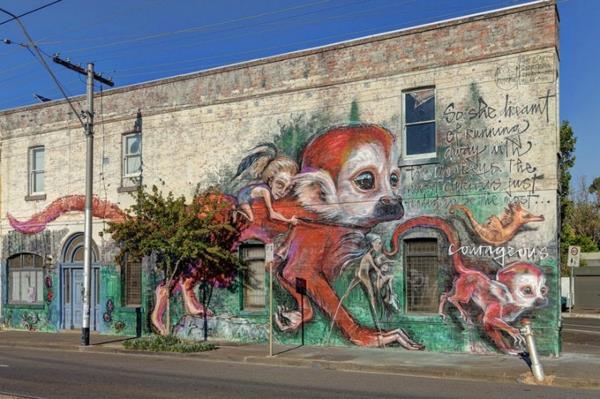graffiti kuvia melbourne australia apina tyttö