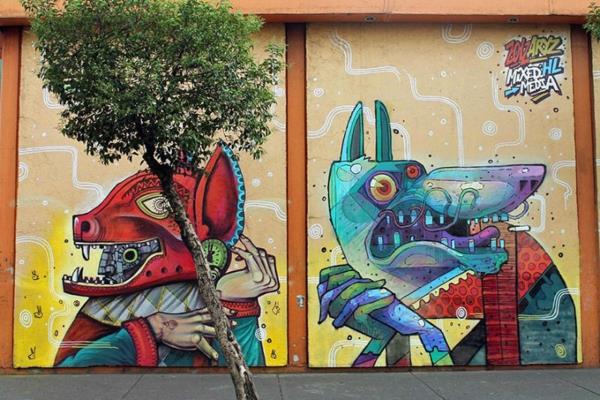 graffiti taide meksiko kaupunki pelottavia hahmoja