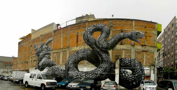 graffiti -taide Meksikon kaupungin käärme
