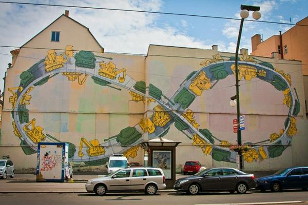 graffiti -taide Tšekin tasavalta prahan säiliöt