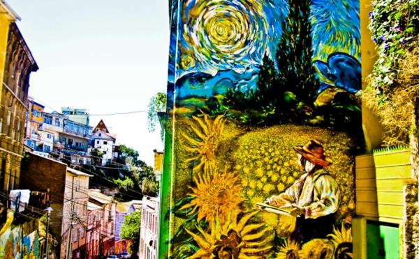 taide graffiti valparaiso chile van gogh