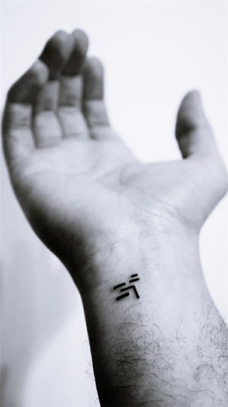 graafiset pienet tatuoinnit miesten ranne