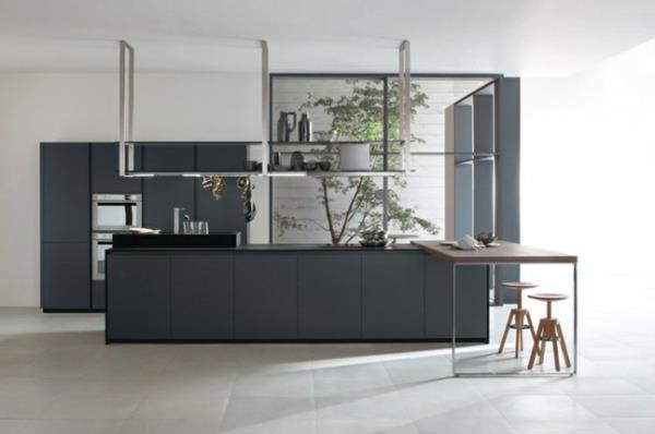 harmaa keittiösaari suunnittelee minimalistista ideasuunnittelua